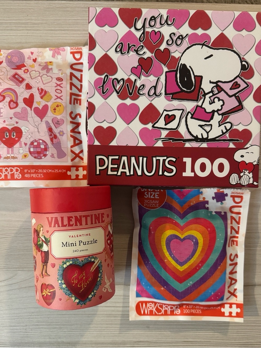 Valentine themed jigsaw puzzle bundle.